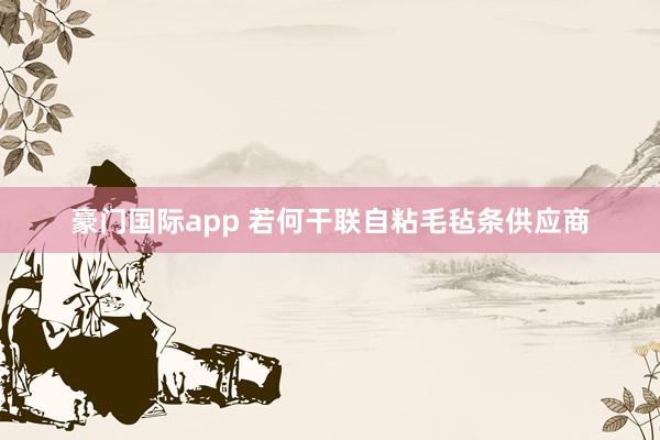 豪门国际app 若何干联自粘毛毡条供应商