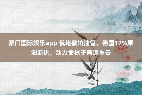 豪门国际娱乐app 俄堵截输油管，德国17%原油断供，动力命根子再遭重击